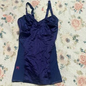 Ruby Ribbon Navy Blue light Shapewear Tank Top Camisole